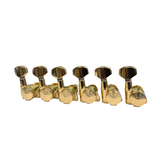 Gold Wilkinson 6 In Line EZ-LOK Locking Tuners