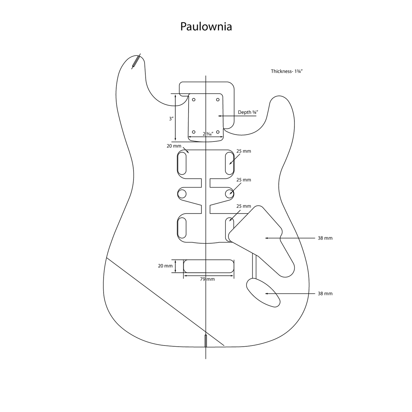 AE Guitars® S-Style Paulownia Replacement Guitar Body Seafoam Green