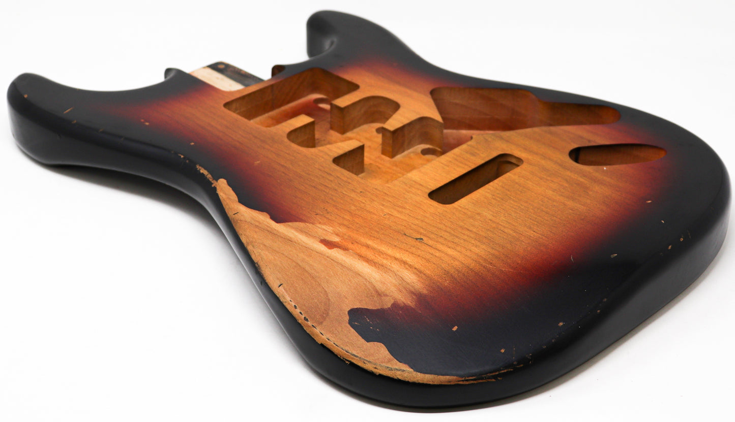 AE Guitars® S-Style Alder Replacement Guitar Body Relic Nitro Top Sunburst
