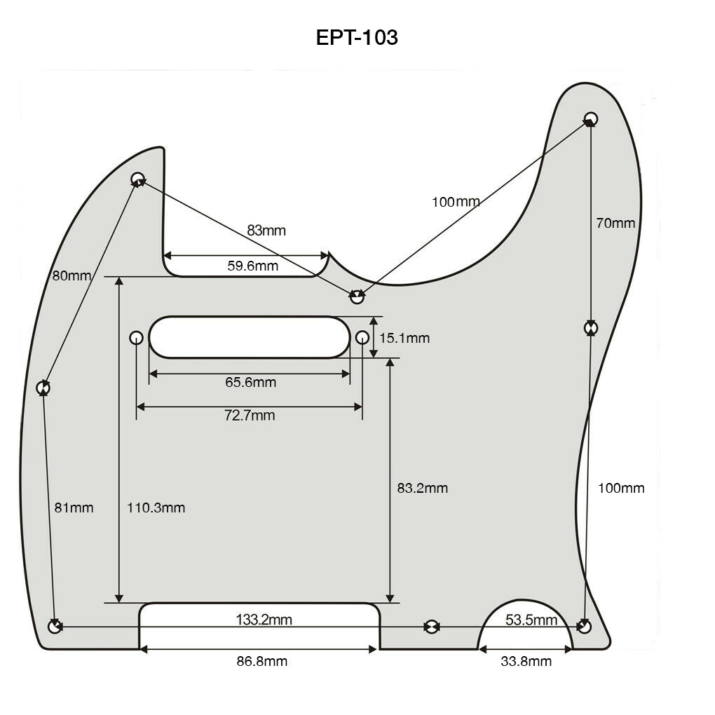 AE Guitars® S Tele 3-PLY B/W/B Black Pickguard