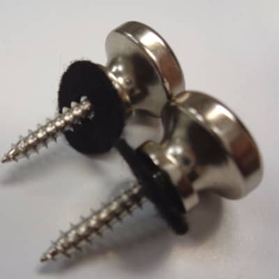 Chrome Guitar Strap Buttons with Washers & Screws