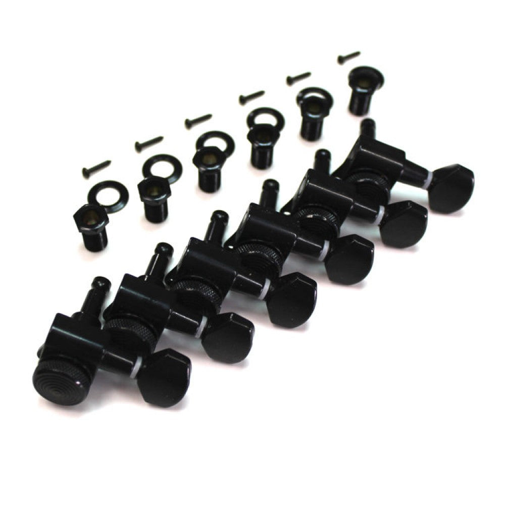 Wilkinson Locking Guitar Tuners 6 In-Line JN07 - Black