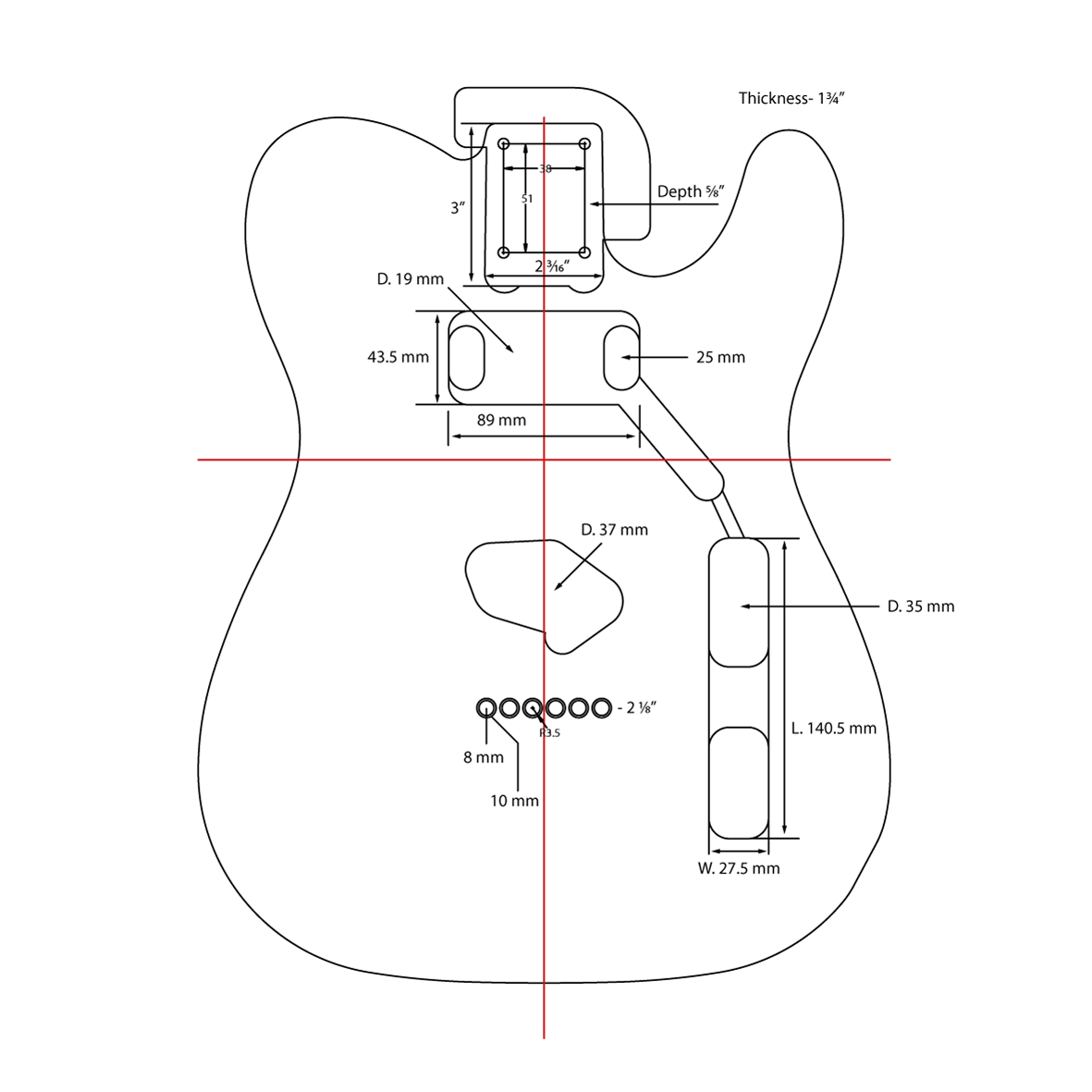 AE Guitars® T-Style Paulownia Replacement Guitar Body Capri Orange