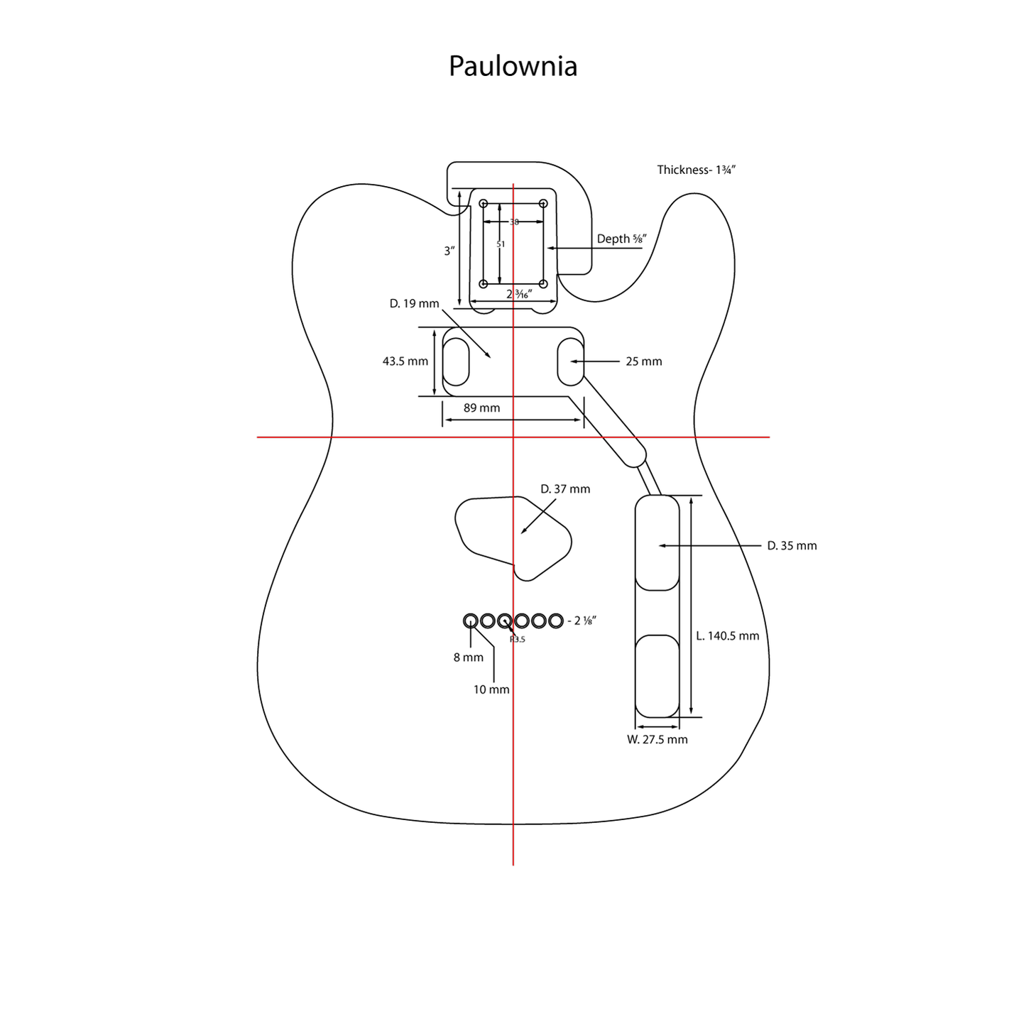 AE Guitars® T-Style Paulownia Guitar Body Shell Pink and Seafoam Green Sides