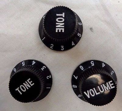 Black Volume Tone Knobs Set for Electric Guitar