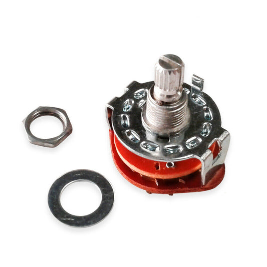 NEW 3-position Rotary Switch, Solid Shaft for Custom Guitar Wiring