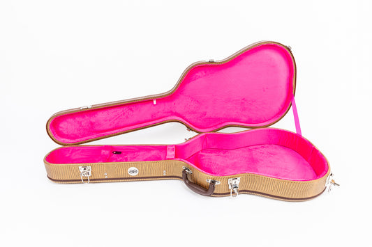 AE Guitars Hardshell Guitar Case Copper Leather with Pink Interior for Gretsch Jet Styles