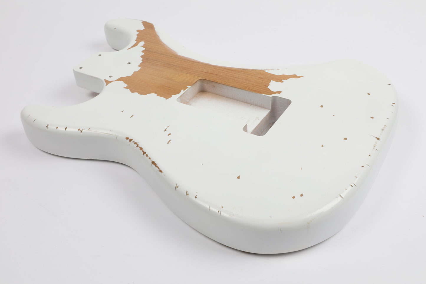 AE Guitars® S-Style Alder Replacement Guitar Body Relic Nitro Top Antique White - Antique White