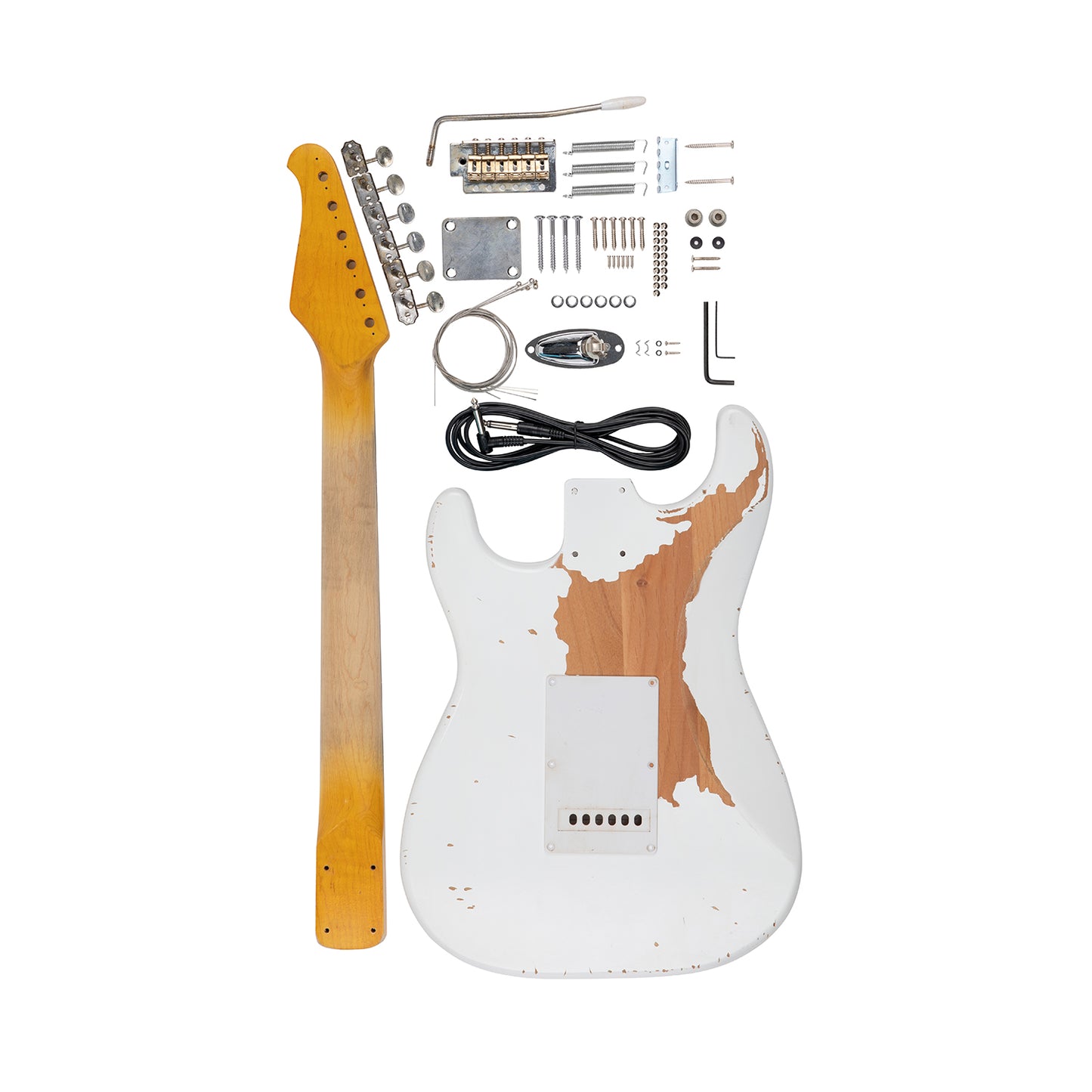 AE Guitars® Build Series Complete Guitar Kit Vintage White Nitro Finish