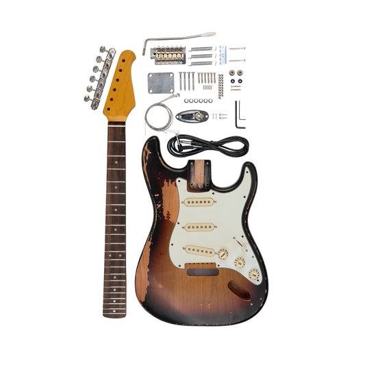 AE Guitars® Build Series Complete Guitar Kit Sunburst Nitro Finish
