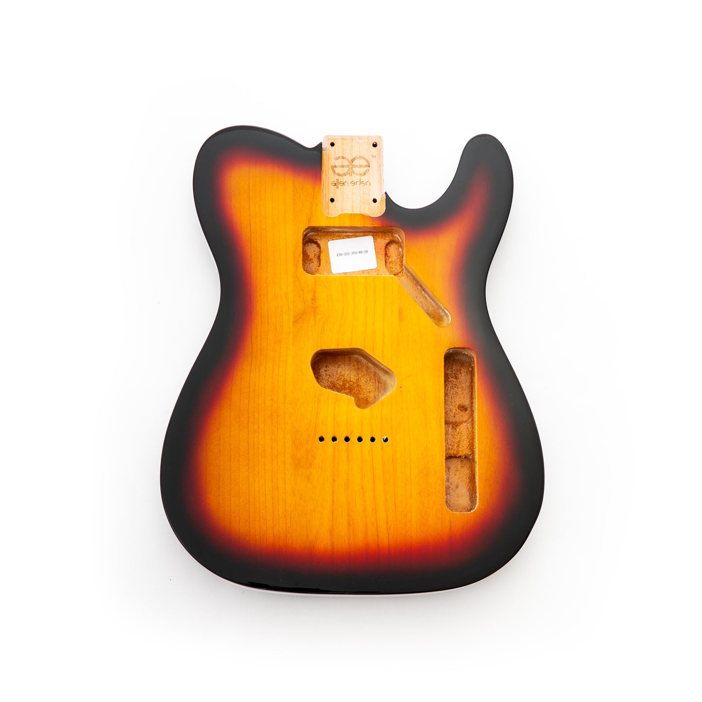 AE Guitars® T-Style Alder Guitar Body Sunburst and White Sides