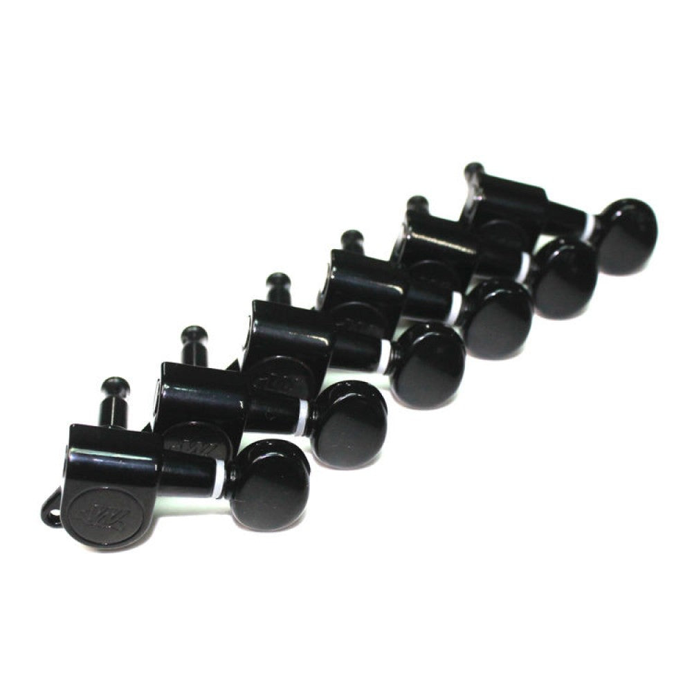 6 x Black Wilkinson EZ-LOK Vintage Mini Oval Tuners